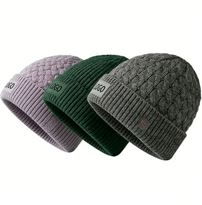Cores personalizáveis Chapéu de boné de tricô unisex com chapéu adulto Circunferência para o calor do inverno