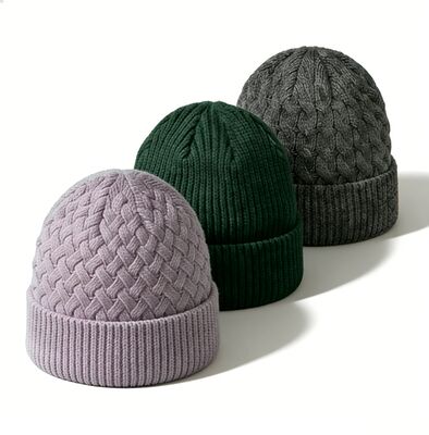 Cores personalizáveis Chapéu de boné de tricô unisex com chapéu adulto Circunferência para o calor do inverno
