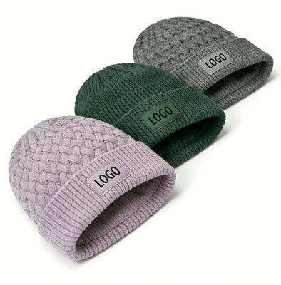 Cores personalizáveis Chapéu de boné de tricô unisex com chapéu adulto Circunferência para o calor do inverno