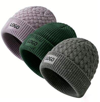 Cores personalizáveis Chapéu de boné de tricô unisex com chapéu adulto Circunferência para o calor do inverno