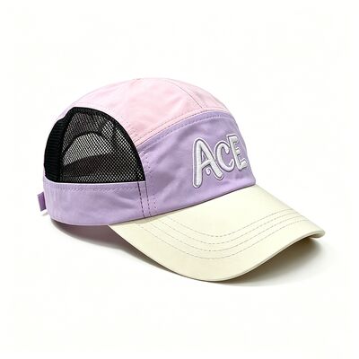 Customized 5 Panel Camper Hat Featuring Hook and Loop Strap Closure Medium Brim Length Ideal for Hiking Camping and Gifts