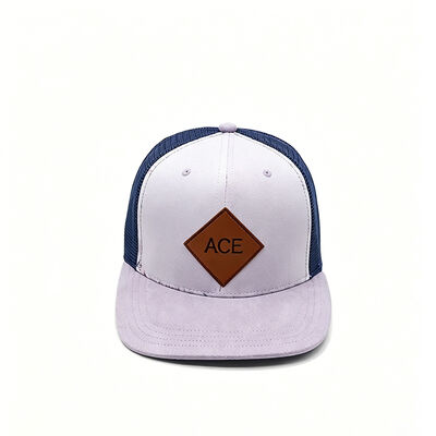 6 Panel Trucker Cap com banda de suor de algodão fecho de plástico Snapback e forma construída para conforto e durabilidade