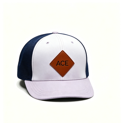 6 Panel Trucker Cap com banda de suor de algodão fecho de plástico Snapback e forma construída para conforto e durabilidade