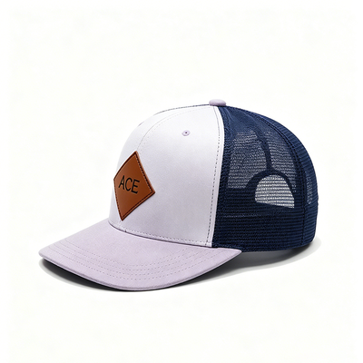 6 Panel Trucker Cap com banda de suor de algodão fecho de plástico Snapback e forma construída para conforto e durabilidade