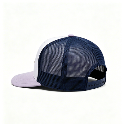 6 Panel Trucker Cap com banda de suor de algodão fecho de plástico Snapback e forma construída para conforto e durabilidade