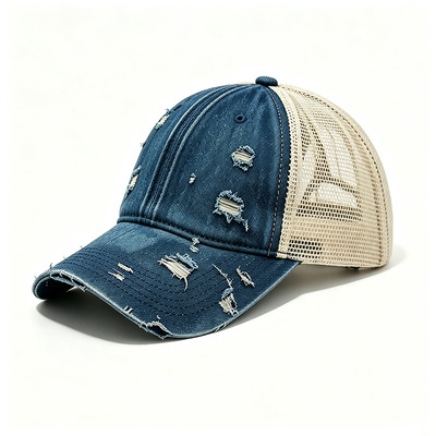 High Profile 6 Panel Trucker Cap com tecido de algodão ideal para atividades ao ar livre moda casual e marca de equipe