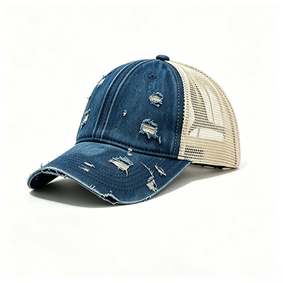 High Profile 6 Panel Trucker Cap com tecido de algodão ideal para atividades ao ar livre moda casual e marca de equipe