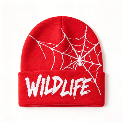 Wildlife Spider Web Beanie Crafted for Street Style Soft Warm Headwear Offering Comfort and Durability