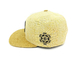 Apropriado seco e respirável da fibra de planta lisa amarela dos chapéus do Snapback da borda para o verão