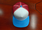 100% cotton twill white blue and red polyester mesh 5panel foam snapback hats caps