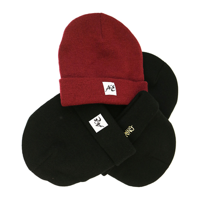 Hot sale unisex warm customize woven label colors material winter knitted  hats caps as yor requirement
