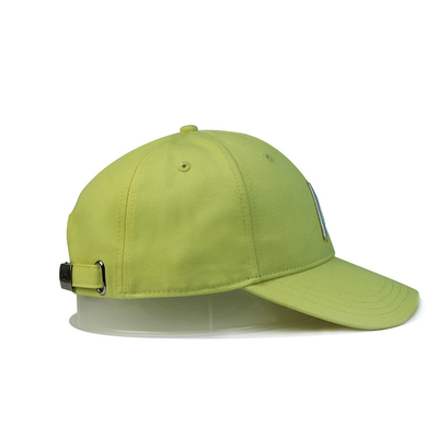 Poliéster Verde 6 Painéis Baseball Cap Visor Flat / Caps de Golf de algodão