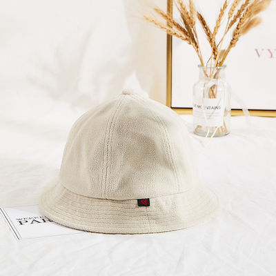 Cor unisex do creme do chapéu de Terry Cloth Soft Fabric Bucket do inverno