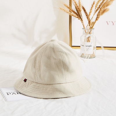 Cor unisex do creme do chapéu de Terry Cloth Soft Fabric Bucket do inverno