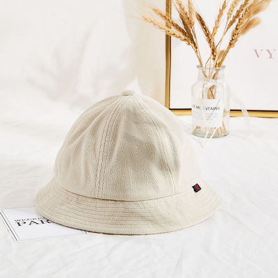 Cor unisex do creme do chapéu de Terry Cloth Soft Fabric Bucket do inverno