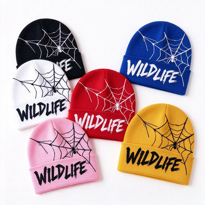 Gorro com Teia de Aranha para Vida Selvagem Criado para Estilo de Rua, Touca Macia e Quente Oferecendo Conforto e Durabilidade