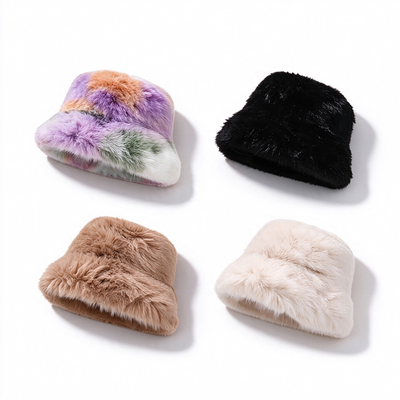 Chapéu de balde de pele falsa chapéu de pescador de pelúcia suave chapéu quente de outono de inverno chapéu para uso diário de rua ao ar livre